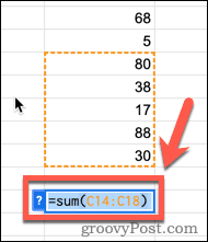 google-sheets-sum-range