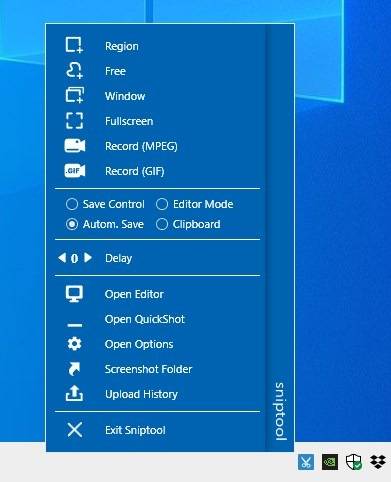 sniptool-2.0-tray-menu