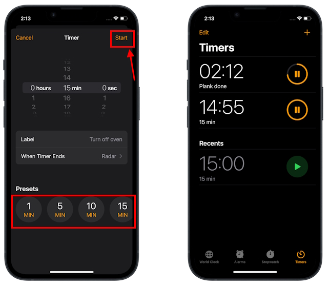 multiple-timers-on-an-iphone-via-clock-app